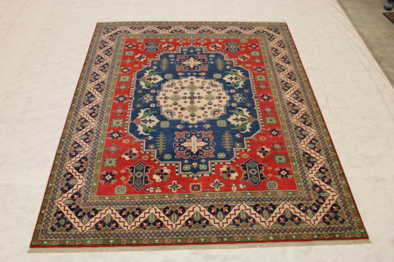 Wool Oriental Rugs, Kazak Rug, Multicolored Rug, Afghan Rugs, Rug Decor