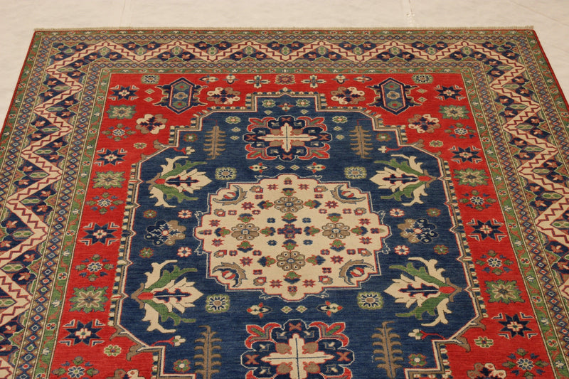 Wool Oriental Rugs, Kazak Rug, Multicolored Rug, Afghan Rugs, Rug Decor