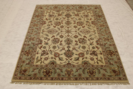 Ivory Rugs, Natural Dyed Rug, Oushak Rug, 8x10 Rugs, Living Room Rug 