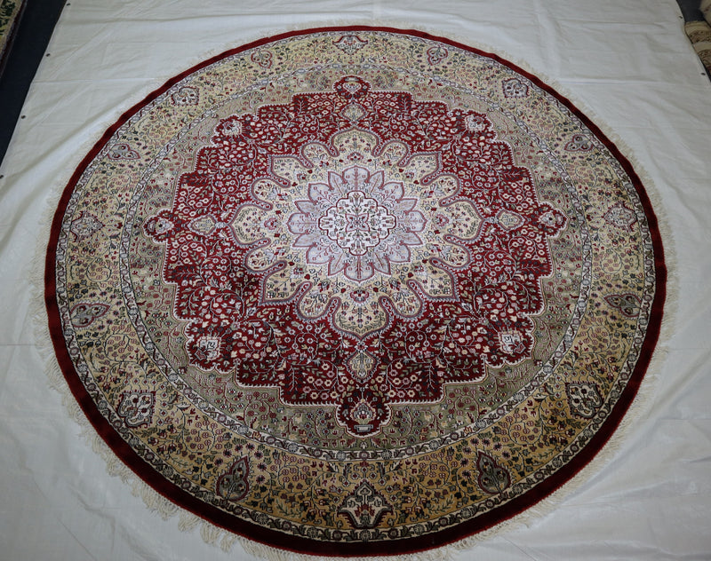 Persian Rug, Jammu Kashmir Rug, Round Rug, Round Rug For Living Room