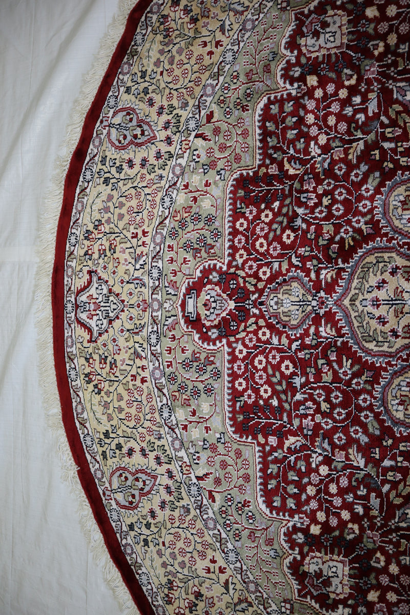 Persian Rug, Jammu Kashmir Rug, Round Rug, Round Rug For Living Room