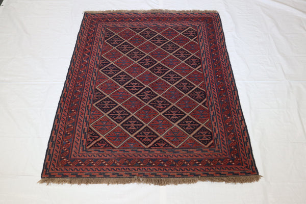 Tribal Rug, Afghan Rug, 5x6 Area Rug