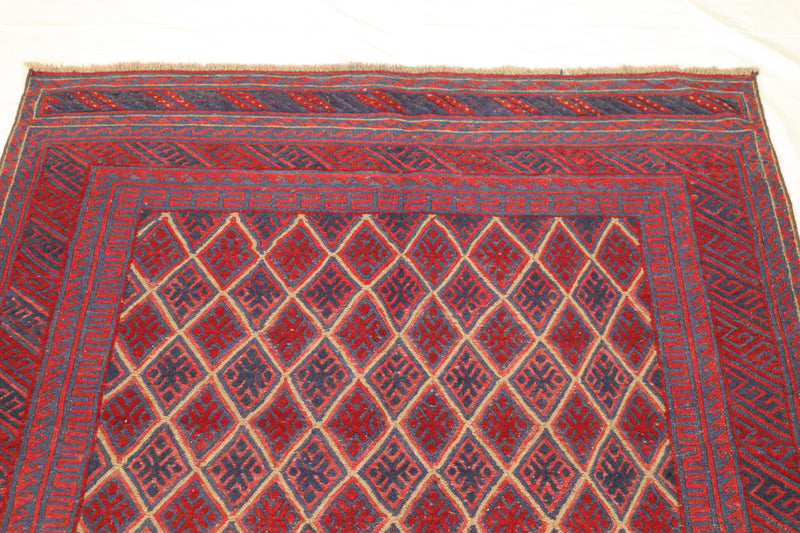 Afghan Tribal Rug, Hand Knotted Oushak Rug, 5x6 Rug