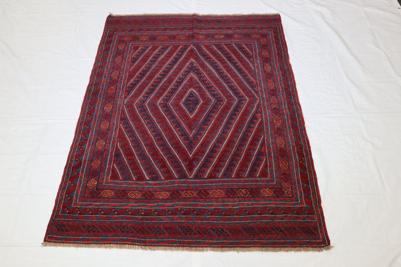 Tribal Oushak Rug, Afghan Hand Knotted Rug, Area Rug