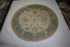 Round Rug, Oushak Rug, Traditional Rug, Hand Knotted Wool Rug