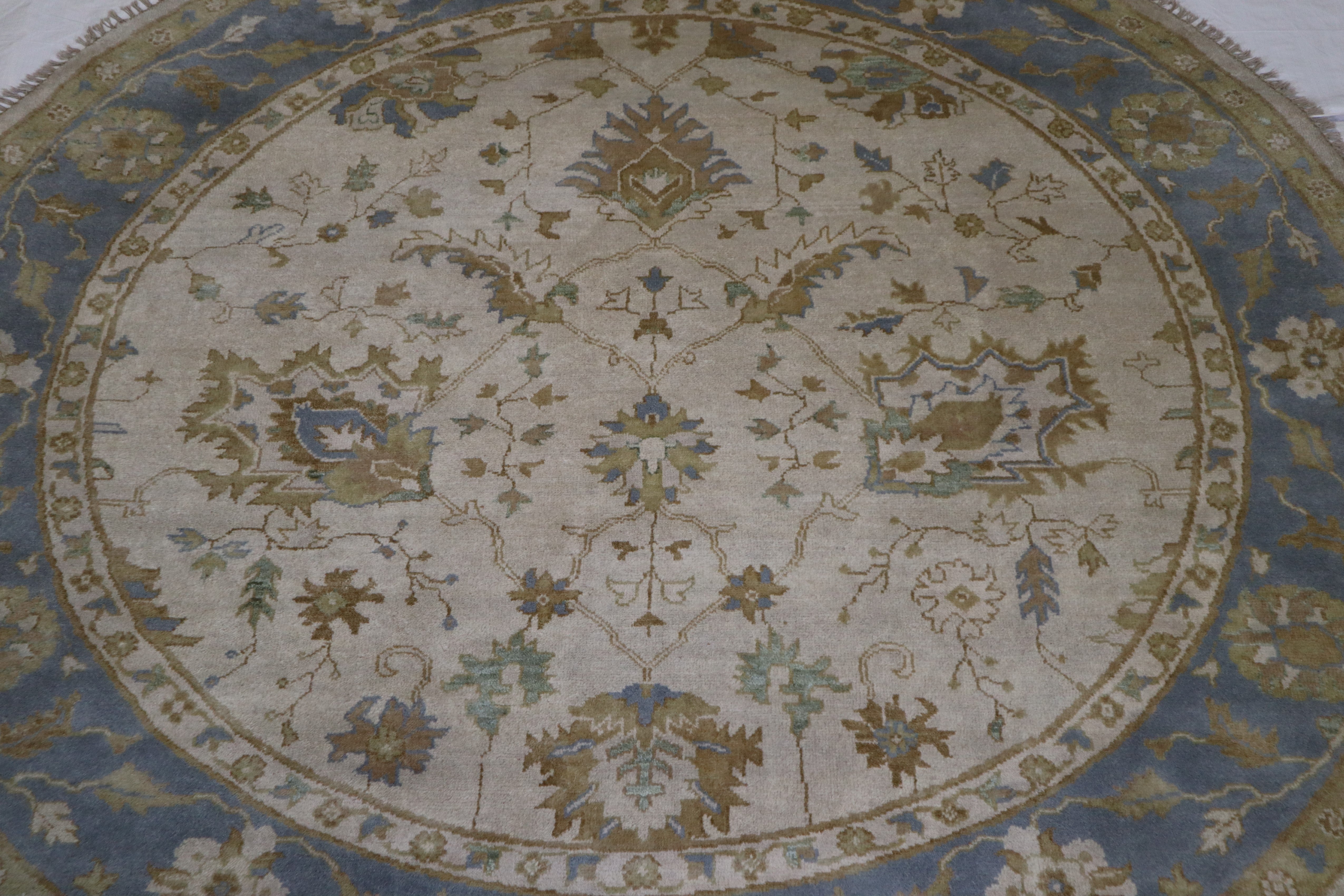 Round Rug, Oushak Rug, Traditional Rug, Hand Knotted Wool Rug