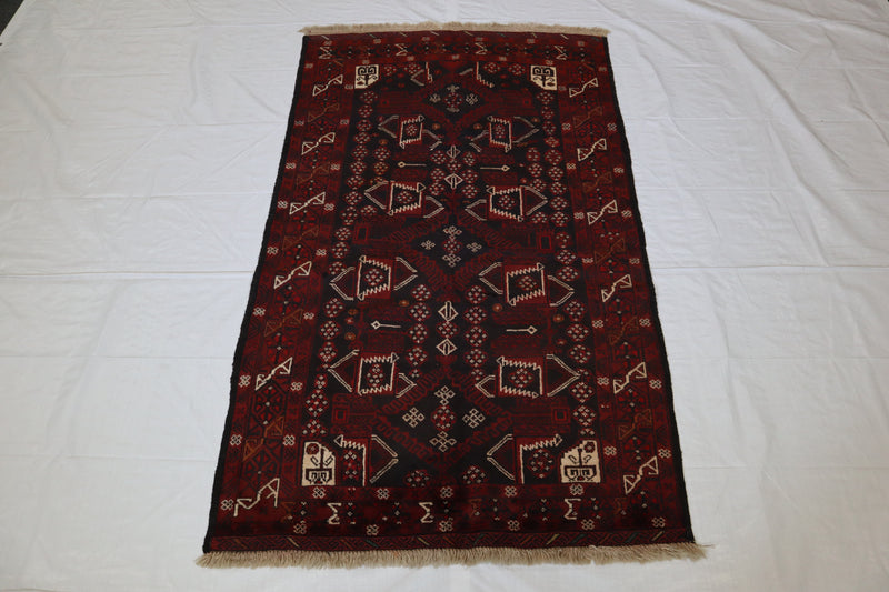 Baluch Rug, Tribal Rug, 4x6 Area Rug, Hand Knotted Rug