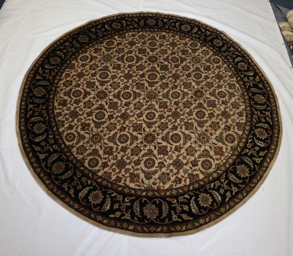 Jaipur Design Rug, Indian Round Rug, Wool Oriental Rug