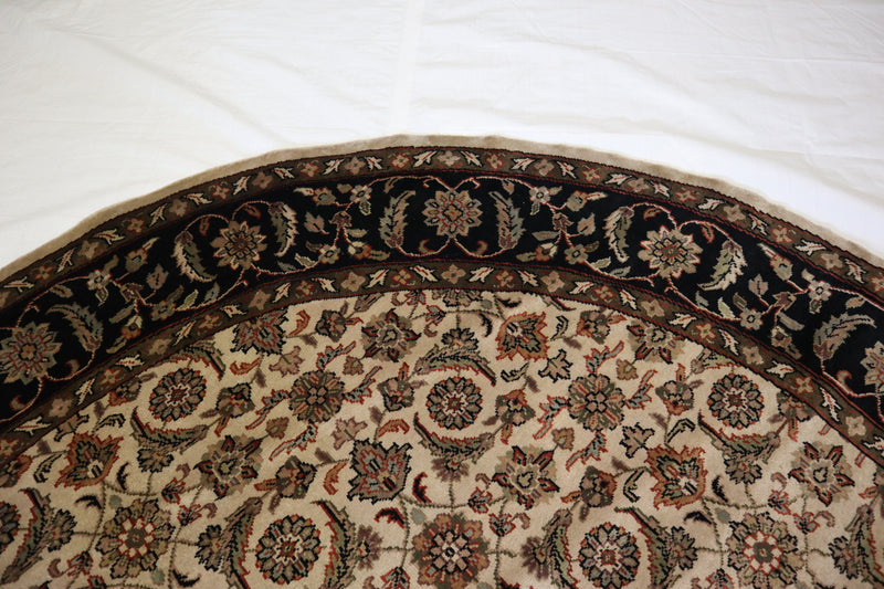 Jaipur Design Rug, Indian Round Rug, Wool Oriental Rug