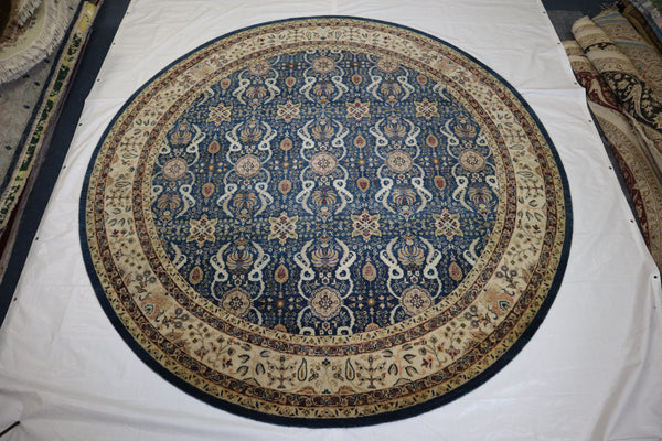 Hand Knotted Round Rug, Oushak Design Rug, 10x10 Rug