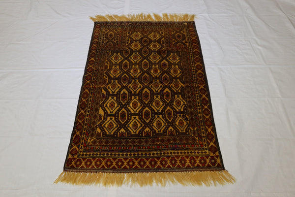 Tribal Rug, Vegetable Dye Rug, 3x4 Area Rug, Wool Rug