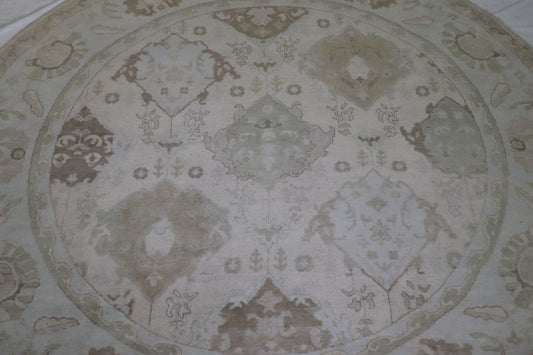 Persian Round Rug, Oushak Rug, Fine Quality Rug, 10x10 Rug