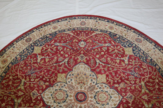 Oushak Round Rug, Indian Area Rug, 8x8 Round Rug