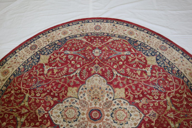 Oushak Round Rug, Indian Area Rug, 8x8 Round Rug