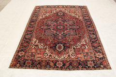 Heriz Rug, Persian Rugs, Colorful Area Rugs, 8x11 Rugs, Living Room Rugs 
