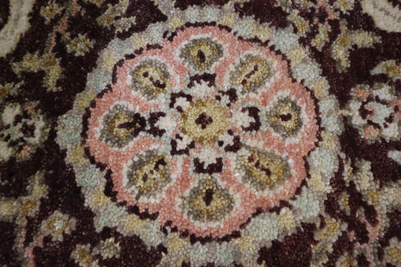 Round Indian Rug, Oushak Design Rug, 7x7 Round Rug