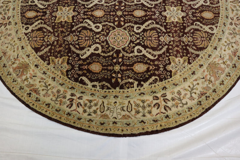 Round Indian Rug, Oushak Design Rug, 7x7 Round Rug