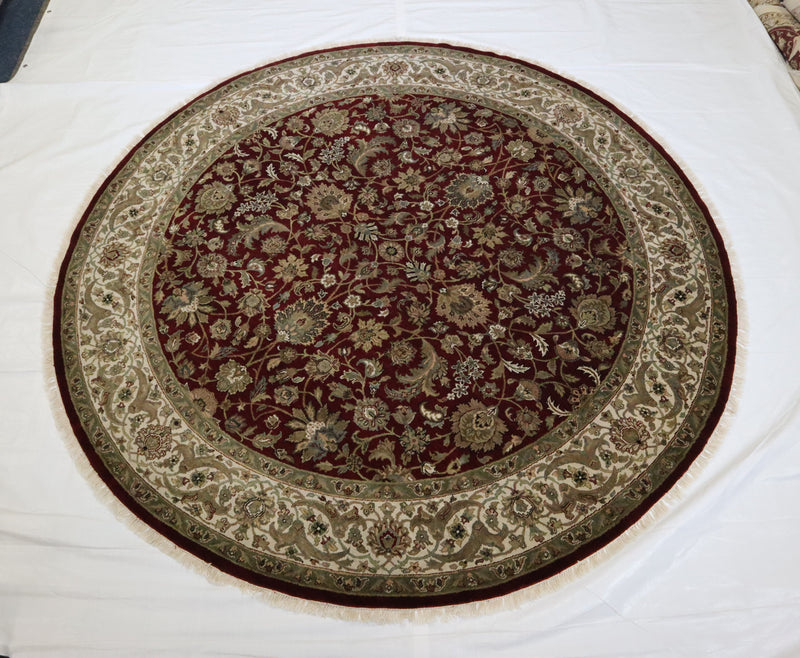 Oriental Round Rug, Colorful Rug, Hand Knotted Rug