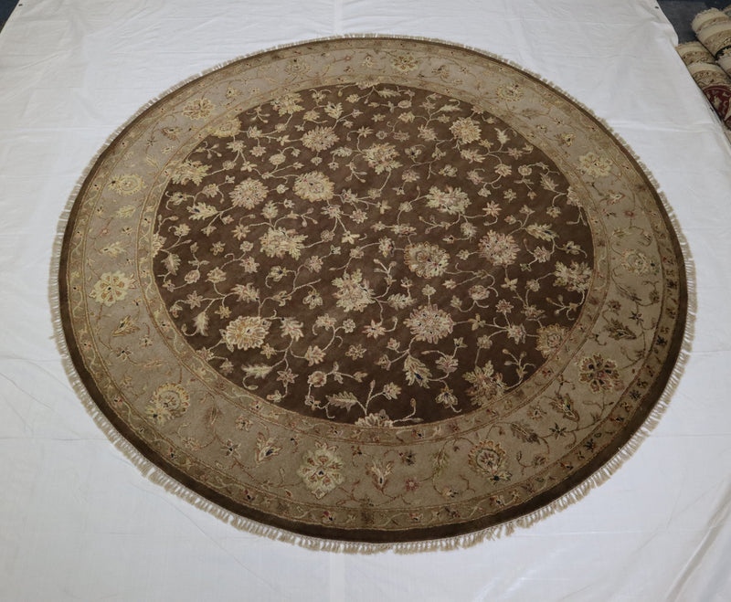 Oriental Round Rug, Silk Flower Rug, Rug On Top Of Carpet