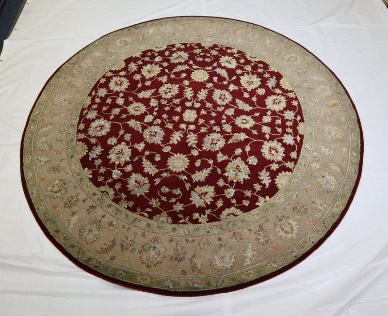 Round Persian Rug, Silk Flower Rug, Round Rug For Bedroom