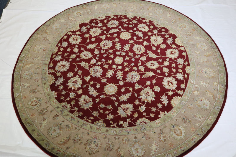 Round Persian Rug, Silk Flower Rug, Round Rug For Bedroom