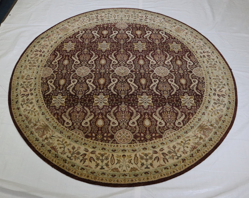 Oushak Rug, Round Wool Rug, Hand Knotted Indian Rug