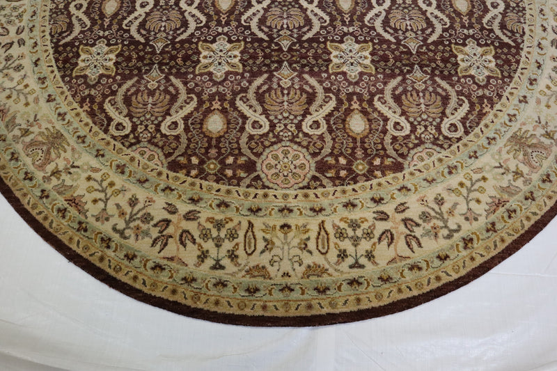 Oushak Rug, Round Wool Rug, Hand Knotted Indian Rug