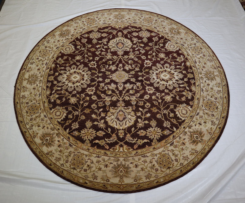 Indian Round Rug, Oushak Design Rug, Round Rug 8x8