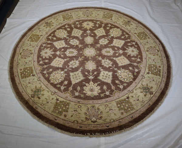 Chobi Rug, Pakistani Round Rug, Wool Oriental Rug