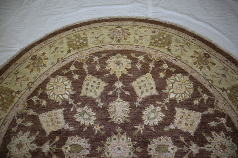 Chobi Rug, Pakistani Round Rug, Wool Oriental Rug