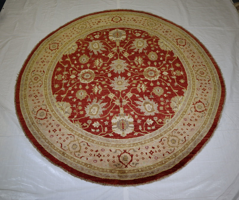 Oushak Rug, Round Rug, Hand Knotted Pakistani Rug