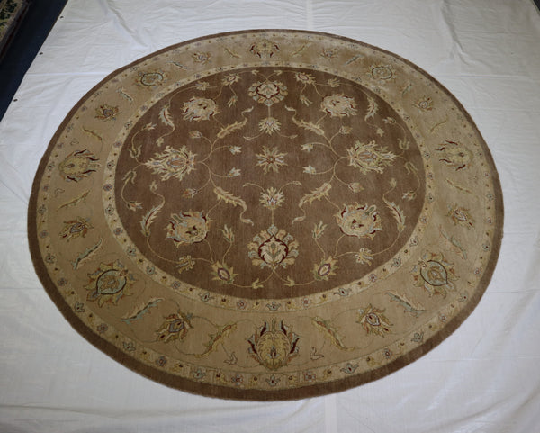 Hand Knotted Round Rug, Traditional Rug, Oriental Rug