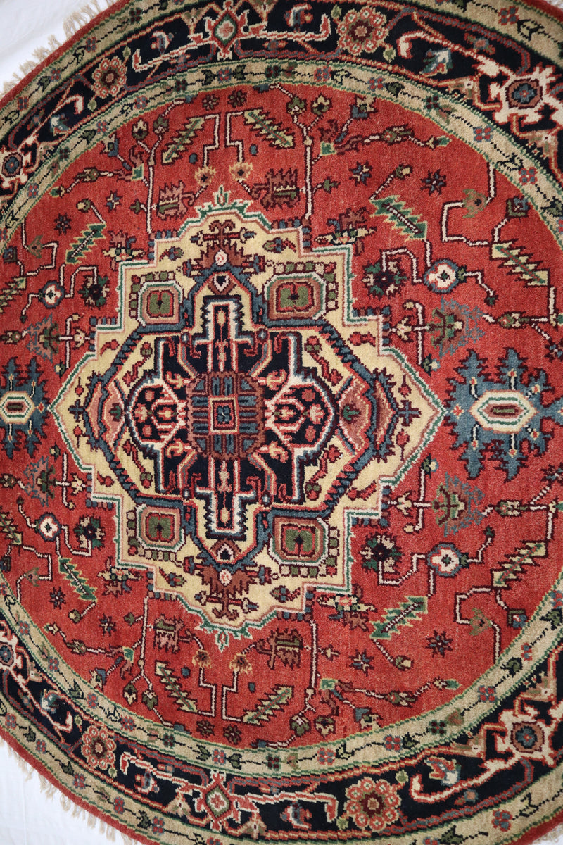 Serapi Rug, Indian Rug, Round Rug, Caucasian Rugs, 6x6 Rug