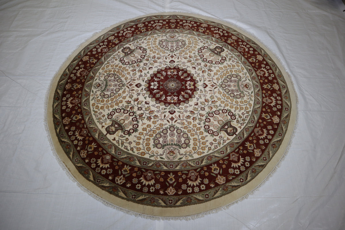 Pak Persian Rug, Hand Knotted Round Rug, Pakistani Rugs