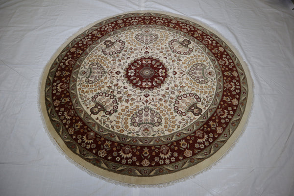 Pak Persian Rug, Hand Knotted Round Rug, Pakistani Rugs