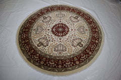 Pak Persian Rug, Hand Knotted Round Rug, Pakistani Rugs