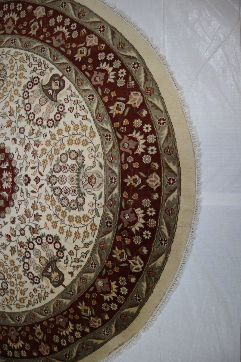 Pak Persian Rug, Hand Knotted Round Rug, Pakistani Rugs