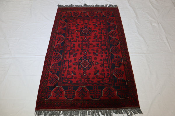 Tribal Rug, Afghan Rug, Hand Knotted, Red Rug, 3x5 Rug