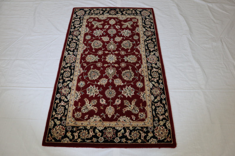 Geometric Rug, Floral Rug, Indian Rug, 3x5 Area Rug