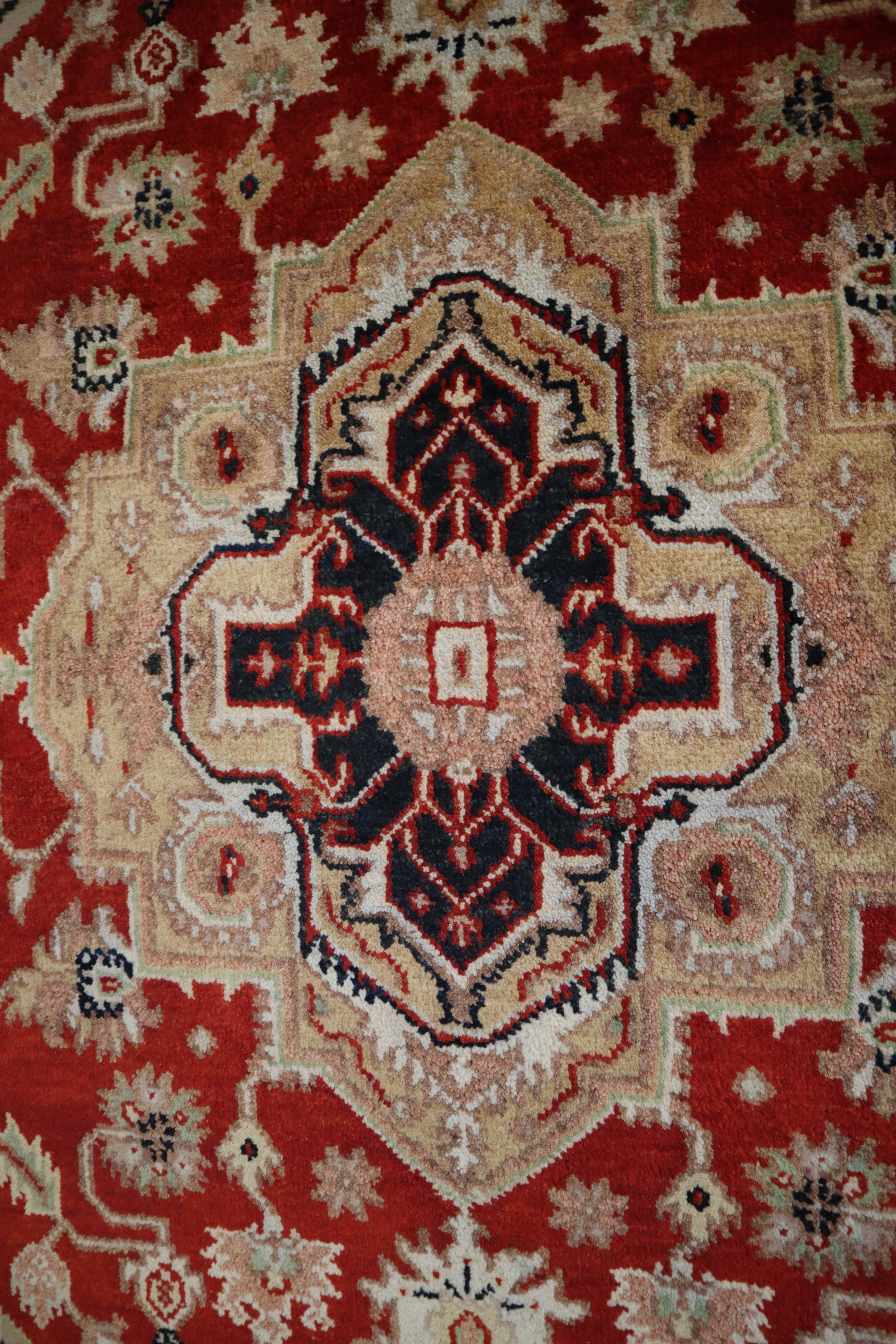 Serapi Rug, Persian Design Rug, Round Rug, Hand Knotted Indian Rugs