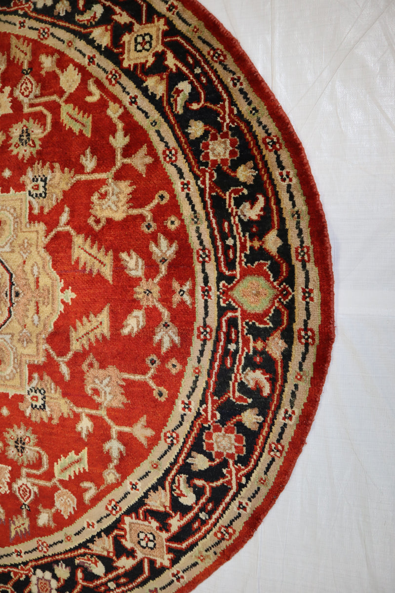 Serapi Rug, Persian Design Rug, Round Rug, Hand Knotted Indian Rugs