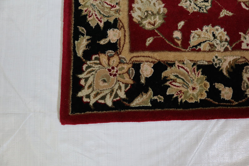 Floral Rug, Red Oriental Rug, Indian Rug