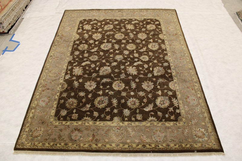 Persian Design Rug, Silk Flower Rug, Neutral Rugs, Living Room Rug 