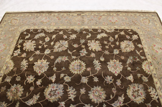Persian Design Rug, Silk Flower Rug, Neutral Rugs, Living Room Rug 