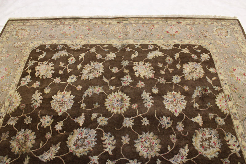 Persian Design Rug, Silk Flower Rug, Neutral Rugs, Living Room Rug 