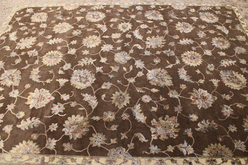 Persian Design Rug, Silk Flower Rug, Neutral Rugs, Living Room Rug 