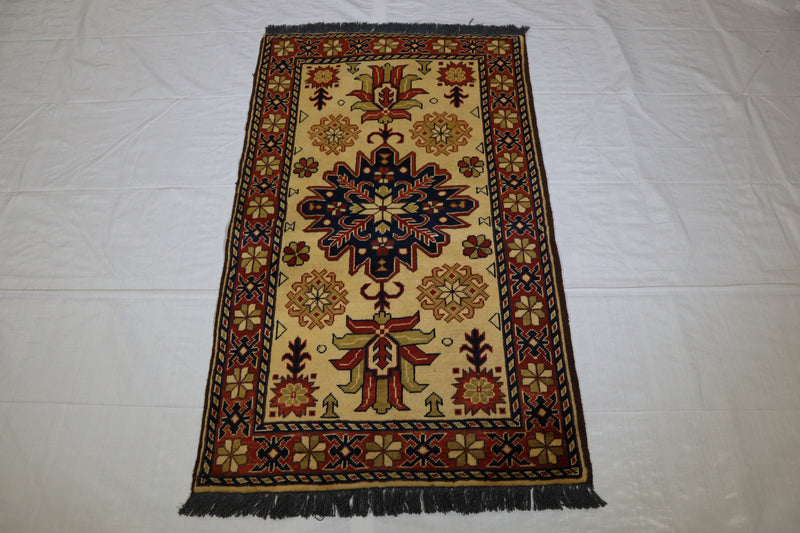 Afghan Kargahi Rug, Colorful Area Rug, Oriental Style Rug