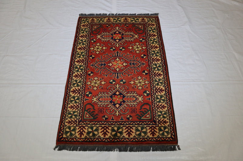 Afghan Kargahi Rug, Oriental Rug, Natural Multi, Wool Rug