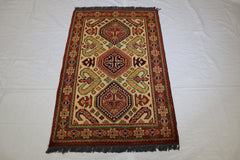Afghan Kargahi Rug, Vegetable Dye, Hand Knotted Rug