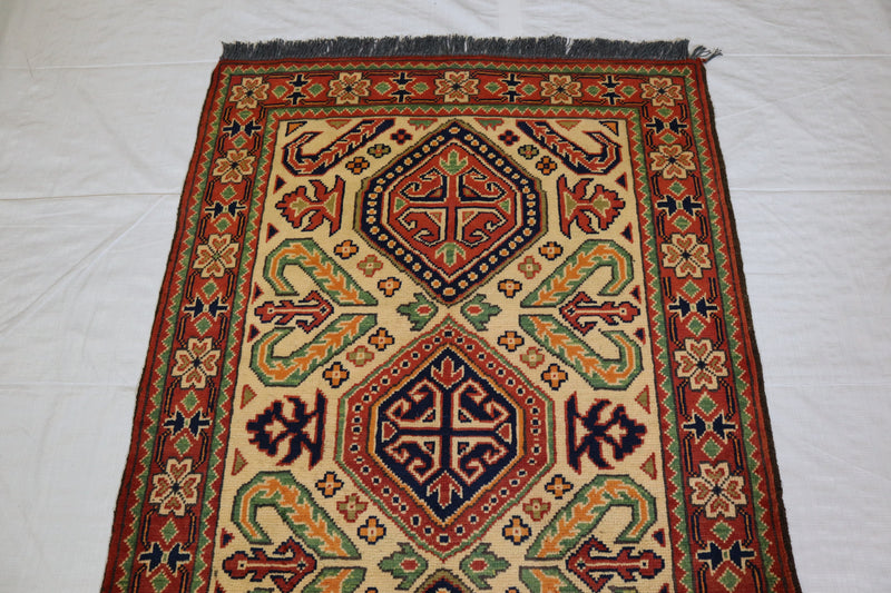 Afghan Kargahi Rug, Vegetable Dye, Hand Knotted Rug